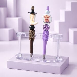 x2 Beaded Pens Handcrafted Highland Cow Cowboy